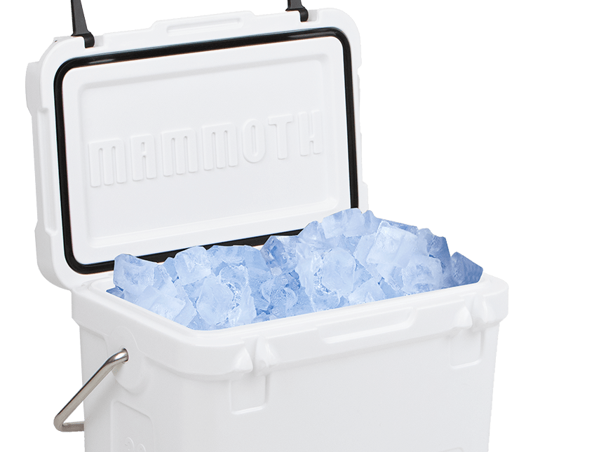 Mammoth-Cruiser-30-White-Openw_Ice-Slider-min white cruiser 30 open lid with ice