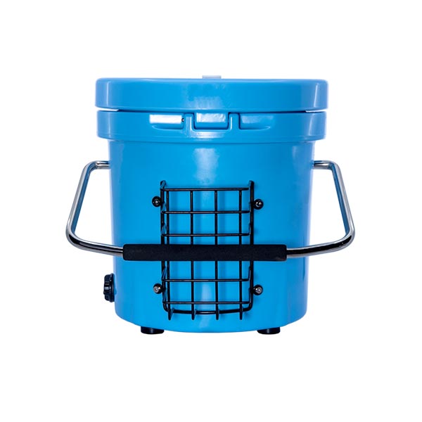 bait bucket blue back view