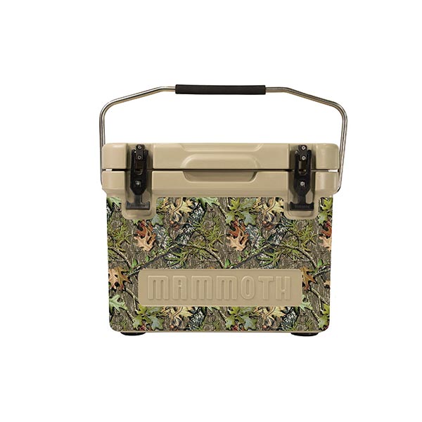 tan cruiser cooler with mossy oak print