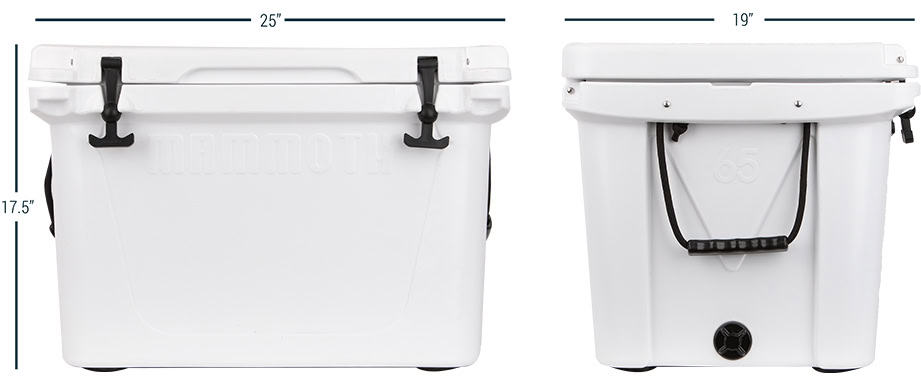 perfect-fit-ranger-65 white ranger 65 front and side view with dimensions