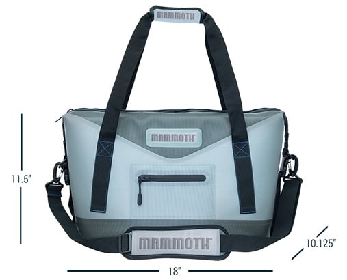 perfect-fit-voyager-20 gray Voyager 20 soft cooler with dimensions