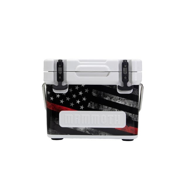flag print with red line on cruiser cooler