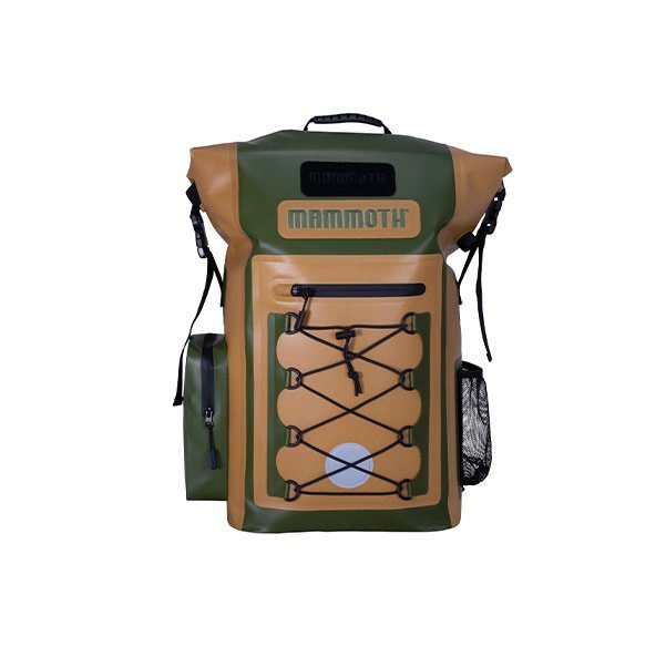 tropic bag front view tan and green