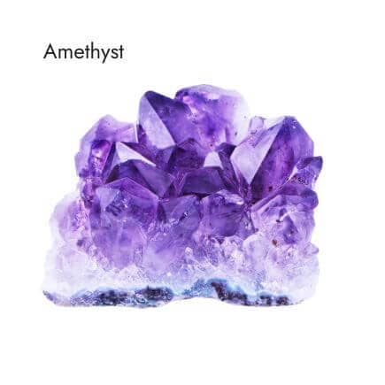purple Amethyst crystal with white background