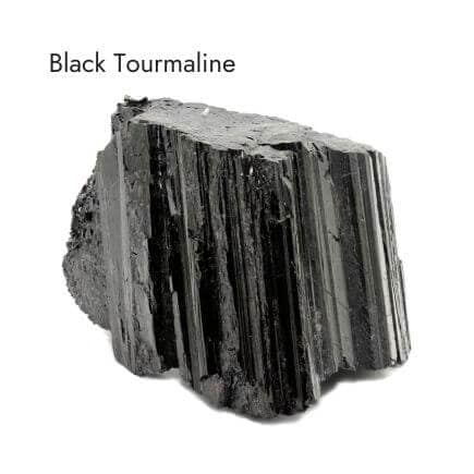 Black Tourmaline crystal with white background