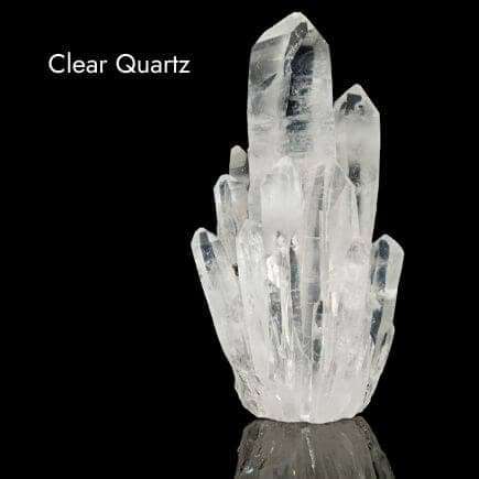 Clear Quartz crystal with black background