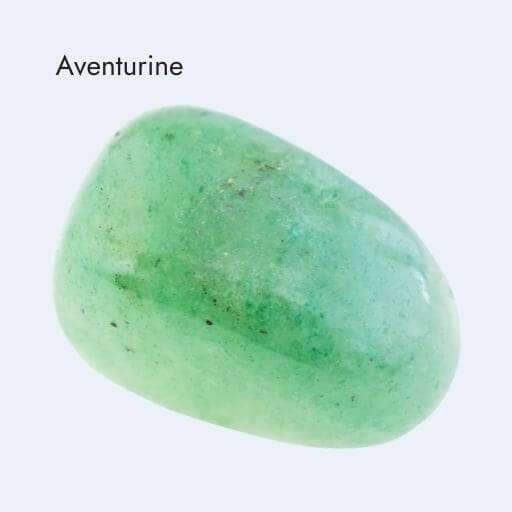 smooth aventurine crystal with white background