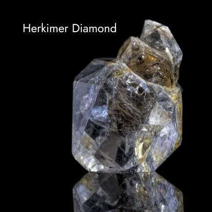Herkimer Diamond crystal with black background