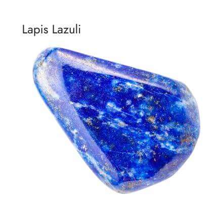 smooth lapis lazuli crystal with white background