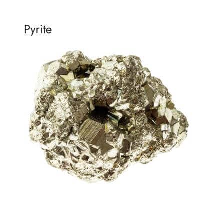 shiny, gold pyrite "fool's gold" stone on white background