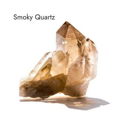 Smoky Quartz crystal with white background