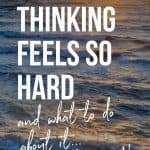 Pinterest pin featuring ocean sunset with text 'WHY POSITIVE THINKING FEELS SO HARD and what to do about it... Read the Post!' - manifestation techniques for beginners - manifesteveryday.com