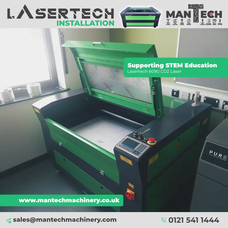 Lasertech 6090 co2 laser for education by mantech uk