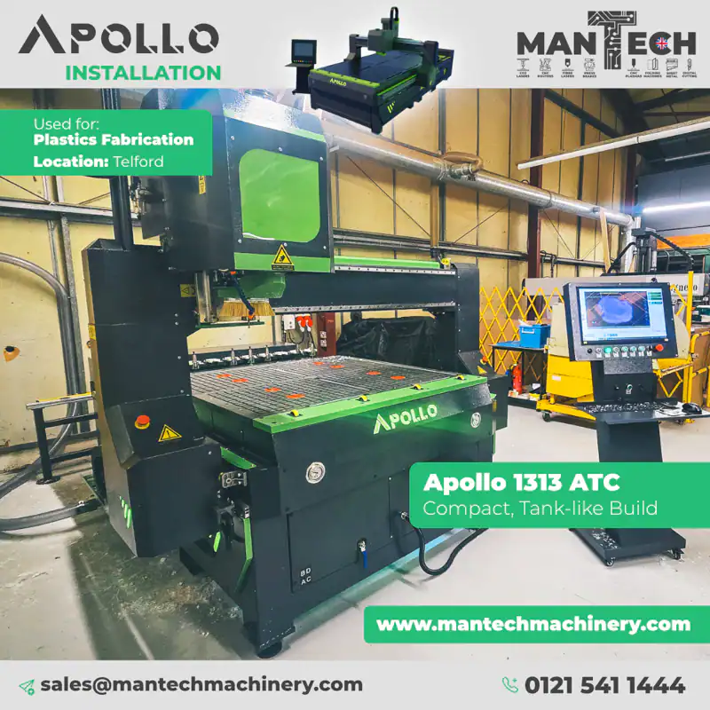 Apollo 1313 ATC CNC Router Installation in Telford by Mantech UK