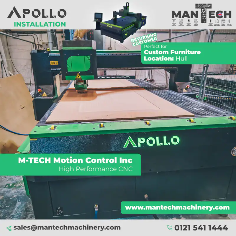Harvey George Apollo ATC CNC Router - Installation in Hull for Custom Furniture by Mantech UK