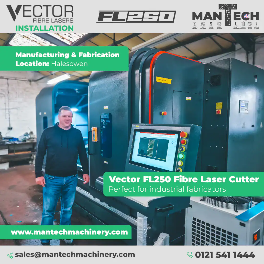 Skilled engineering fl250 fibre laser cutter installationin halesowen by mantech uk