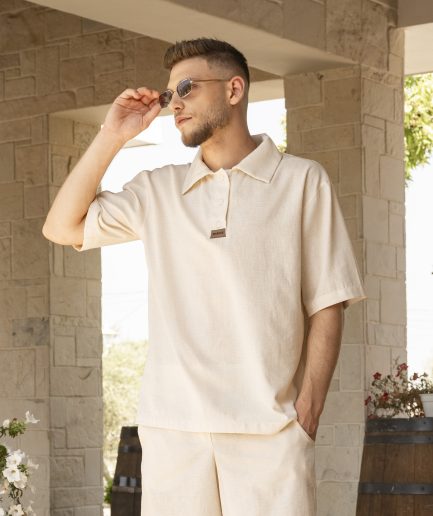 Satin Linen Polo Outfit