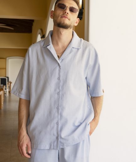 Cadet Blue Linen Outfit