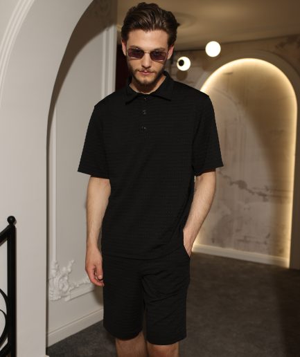Night Square-Pattern Outfit