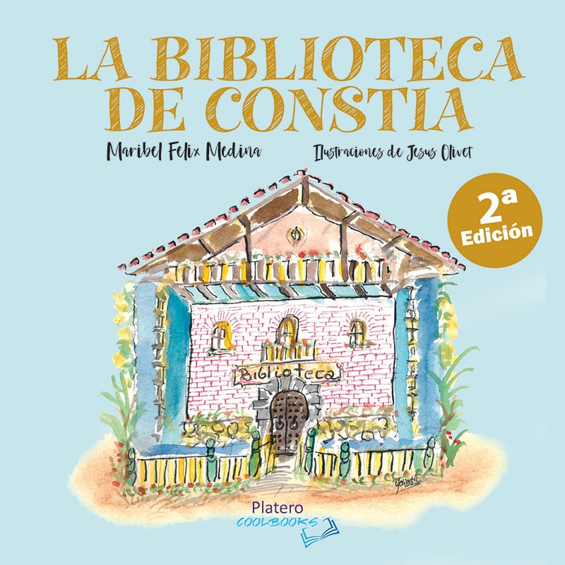 Antigua biblioteca de Constancia, ilustración a color, obra de Jesús Olivet, en la segunda edición.