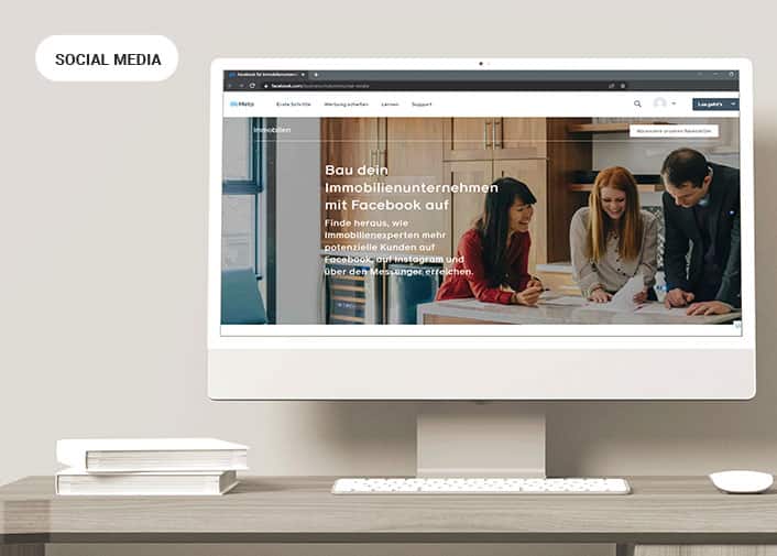 Eine Social-Media-Website, die auf einem Computerbildschirm angezeigt wird.
