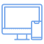 Eine Immobilien-Webseite mit einem blauen Hintergrund und einem Bild einer Person.