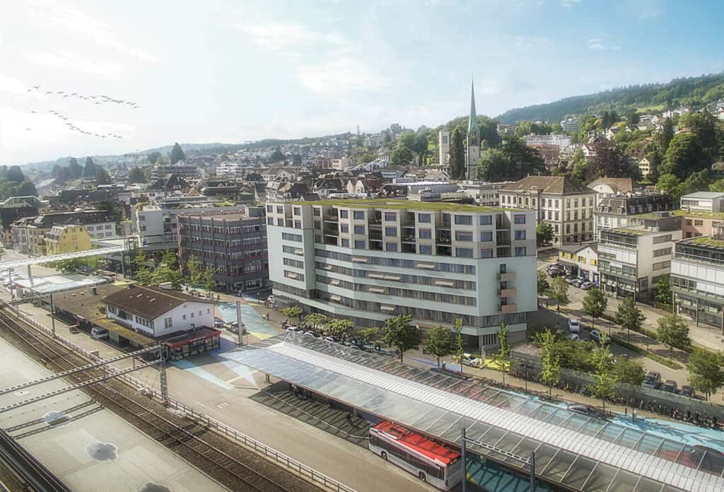 3D Visualisierung einer Immobilien von aussen.