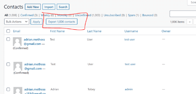 How do I export my list?