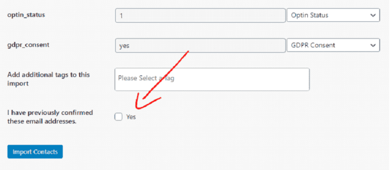 How to Import Confirmed Contacts