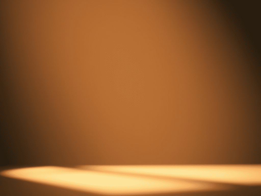 Warmly lit empty wooden stage background