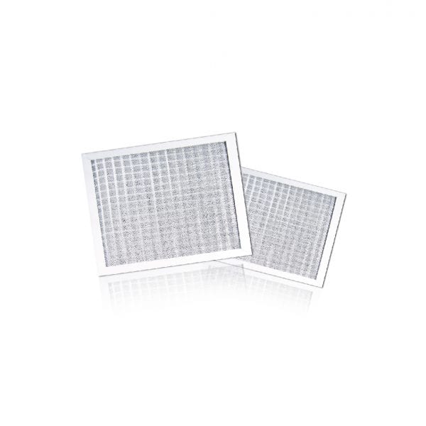 Replacement HEPA filters for air purifiers, high-efficiency air filtration, MayAir Group HVAC accessories for improved indoor air quality, two square filters with mesh design, suitable for residential and commercial air purification systems, designed for optimal air cleanliness and allergen removal.
