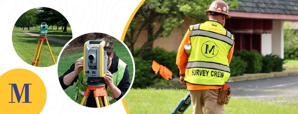 A professional land surveyor in action.