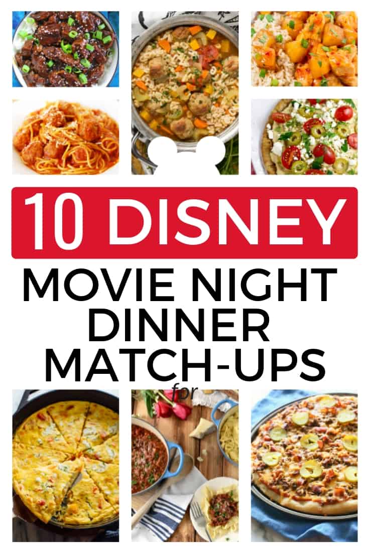 Disney Movie Night Dinner match-ups