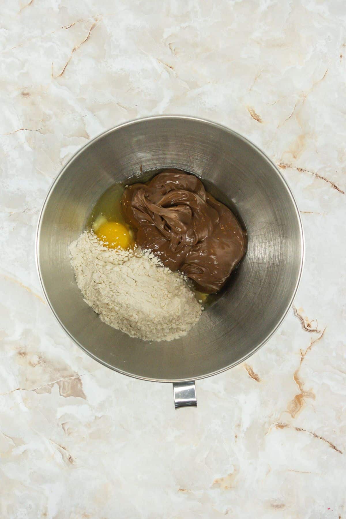 3 Ingredient Nutella Cookies mixtures nutella, egg, flour
