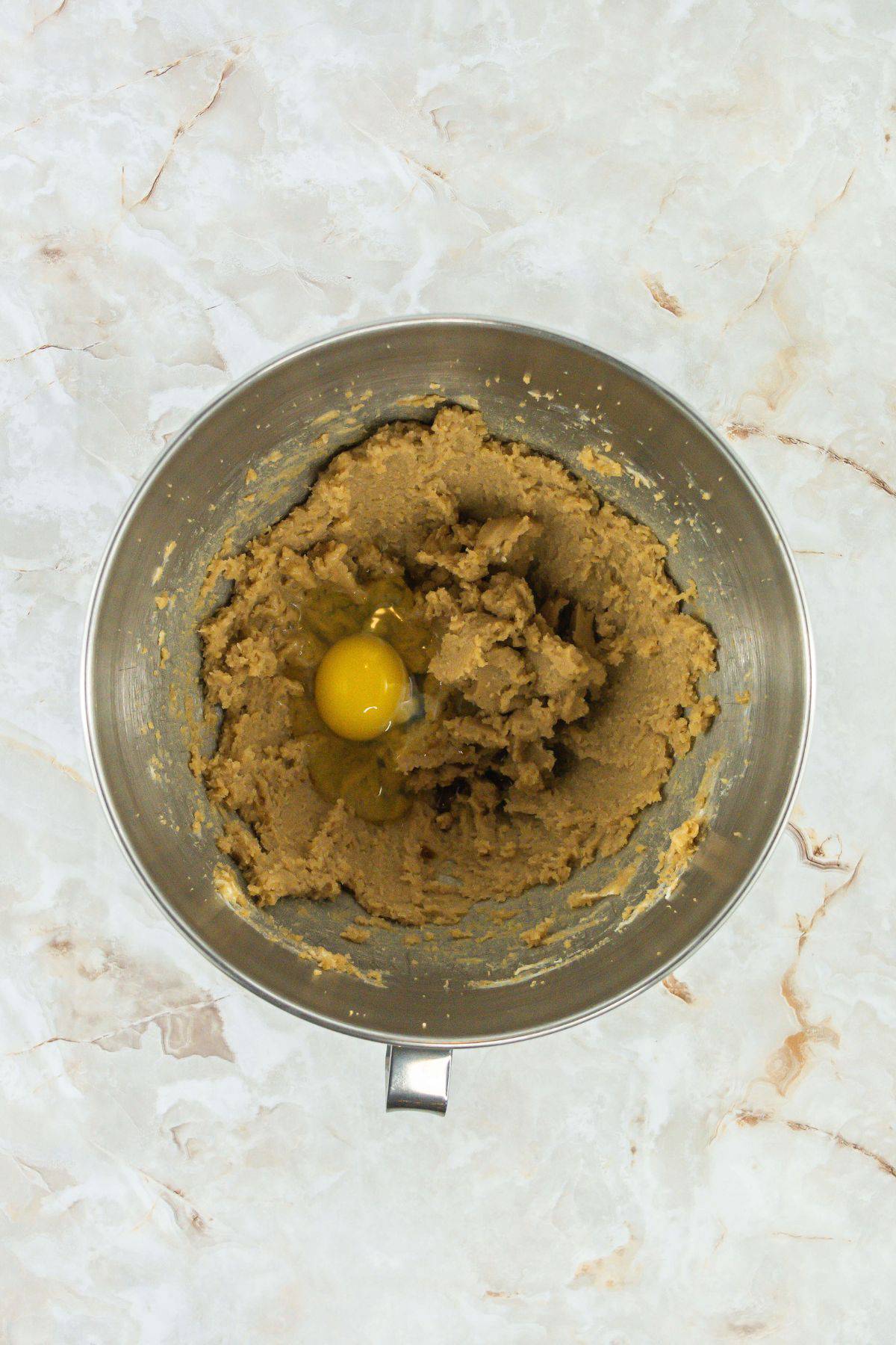 Bisquick Chocolate Chip Cookies mixture ingredients butte. brown sugar, and egg