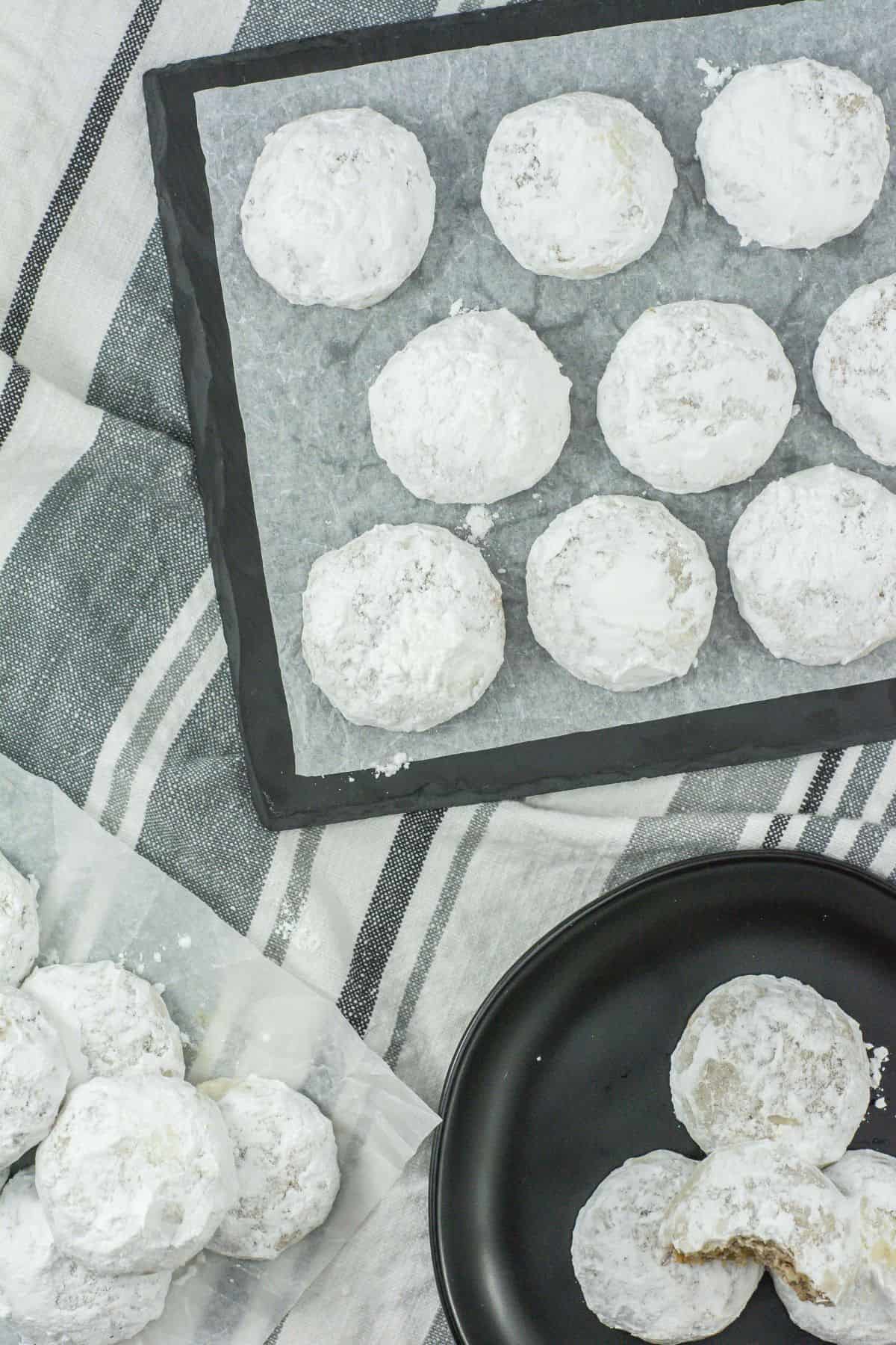 A wider view showcasing multiple Butter Pecan Meltaways on different surfaces