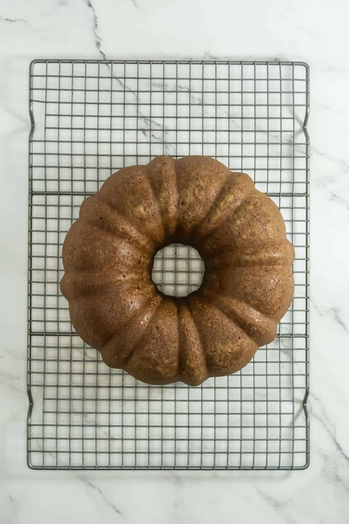 Cooling down Chocolate Pudding Cake without the glaze
