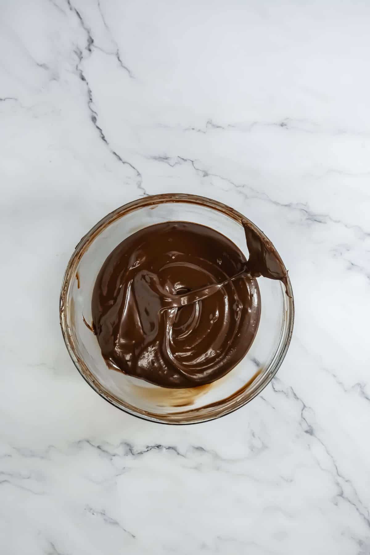 Melted chocolate for the glaze