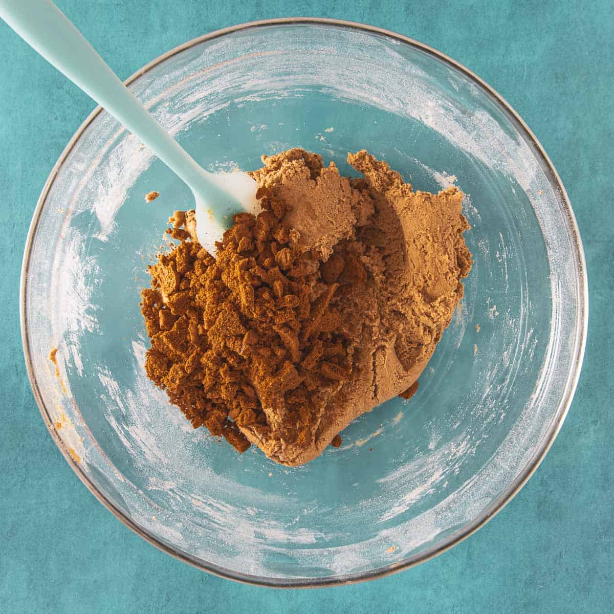 Cookie dough combined with crushed cookies.