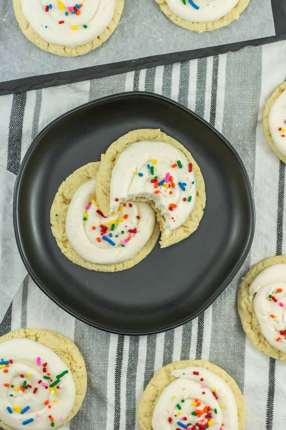 Sour Cream Cookies in a plate