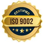 ISO 9002 Certified Medical Quality Badge.