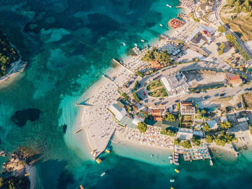 View of Albania from Above with a drone. Beautiful Albania view.
