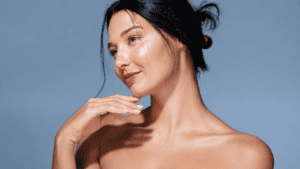 Medical tourism in Albania featuring a smiling woman with clear skin and natural beauty.