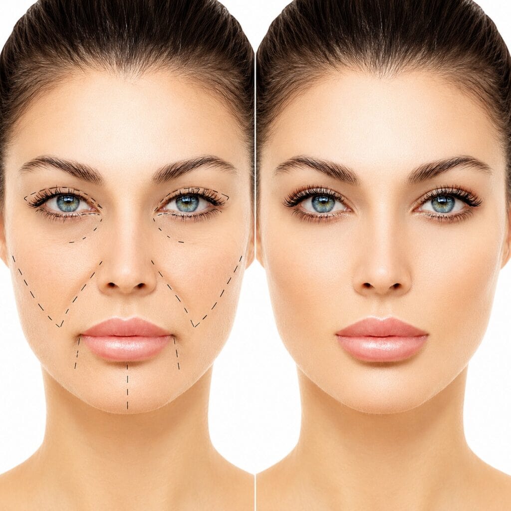 Cosmetic surgery in Albania for facial rejuvenation and aesthetic enhancement.