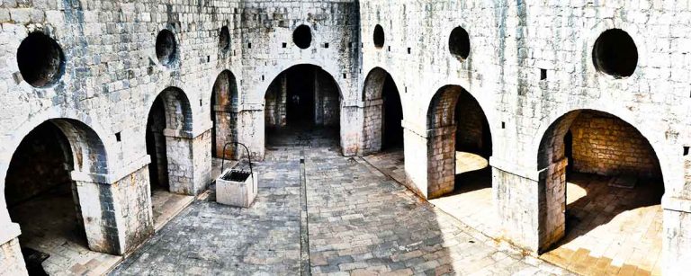 Arches inside the fortress just outside of Dubrovnik old town