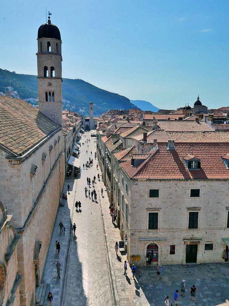 The main street inside of Dubrovnik Old Town image taken from the City Wall Walk