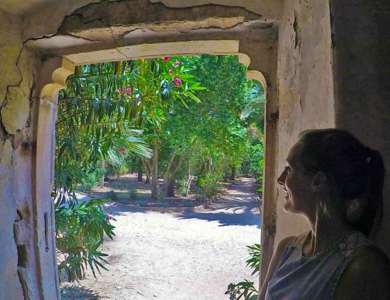 Me looking out of a dorrway of one of the ruins on Lokrum Island