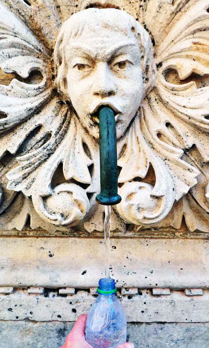 The waterfountains inside Dubrovnik Old Town are suitable for drinking from. This is me filling up my water bottle