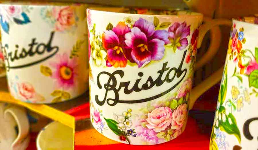Stokes Croft sell a cup with Bristol theme 