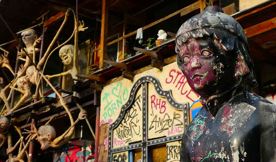Metelkova Mesto the gritty underbelly of Slovenia & most visually stimulating district in Ljubljana. Find out more about Slovenia's most independent city and the street art in Ljubljana. Metelkova City is the cultural capital and hub of the Ljubljana street art scene. #Slovenia #Europe #StreetArt #Metelkova
